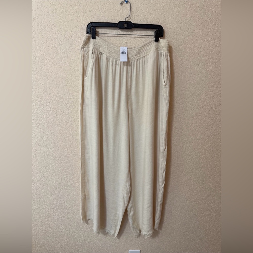 NWT‎ American Eagle AE High Waist Wide Leg Baggy Lounge Linen Blend Pants Sz XL